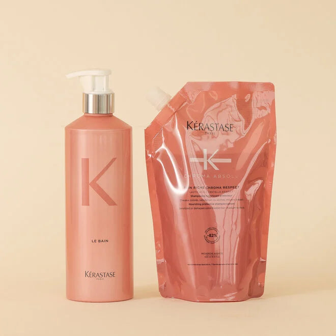 Pochette de recharge Bain Riche Chroma Respect avec Bouteille Aluminium - 500ml