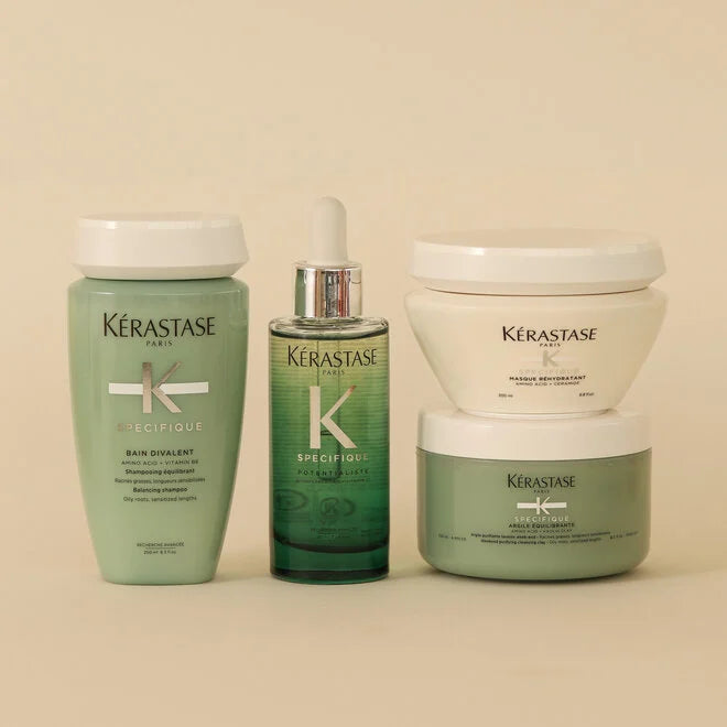 Specific balancing routine for oily roots and dry lengths