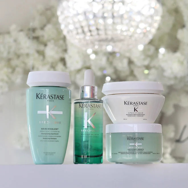 Specific balancing routine for oily roots and dry lengths